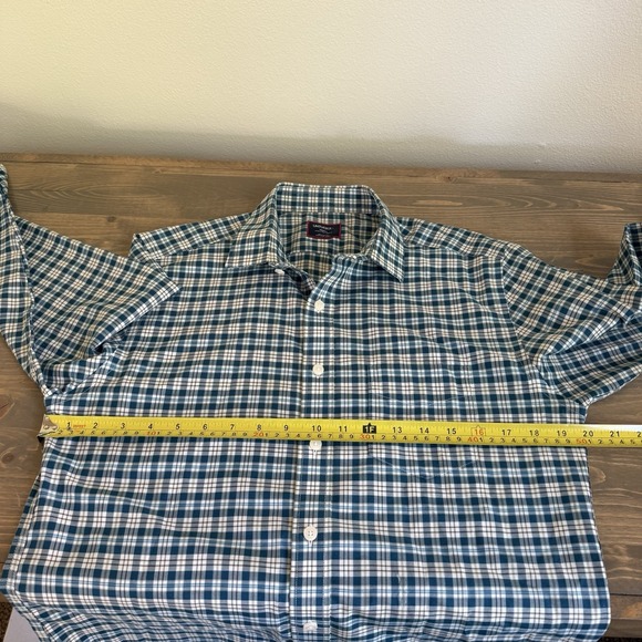 Untuckit Men's Small Slim Fit Plaid Cotton Long Sleeve Button Up Shirt Top - Picture 5 of 6